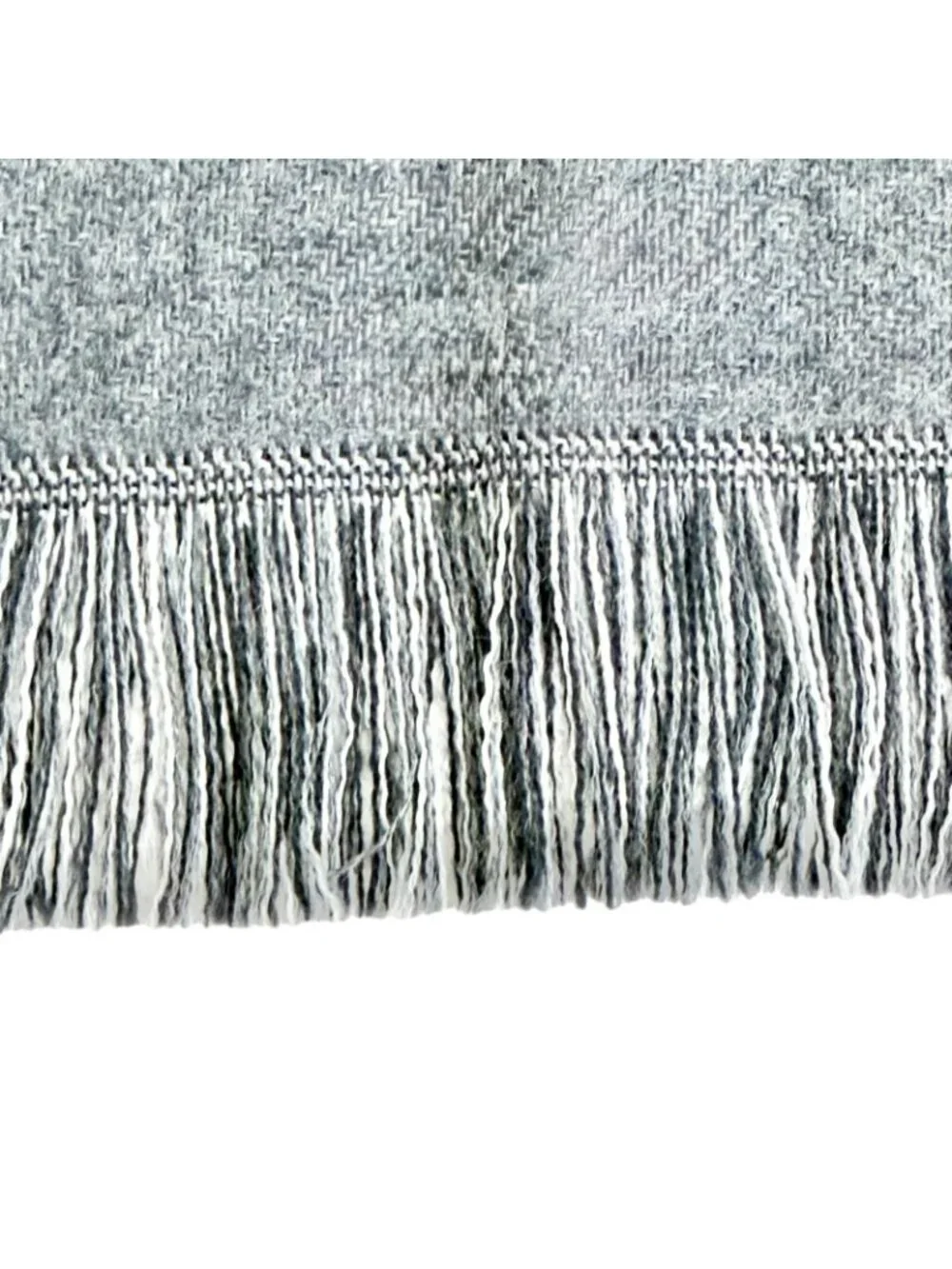 Dior Homme Trotter Wool 100% Fringe Long Scarf Gray